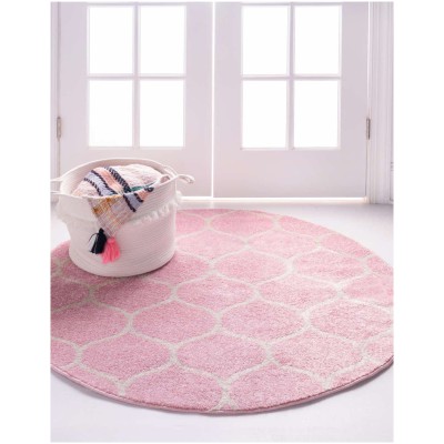 Tapete Enrejado Curvo en Rosa Claro