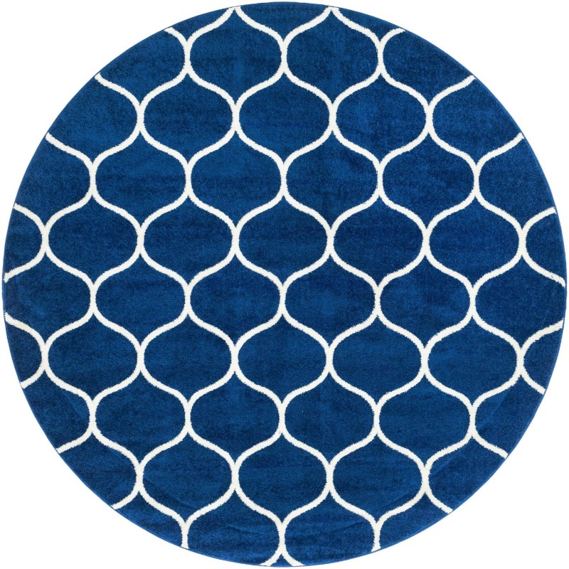 Tapete Enrejado Curvo en Azul Marino