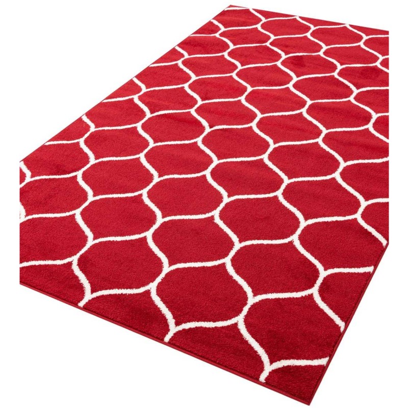 Tapete Enrejado Curvo en Rojo