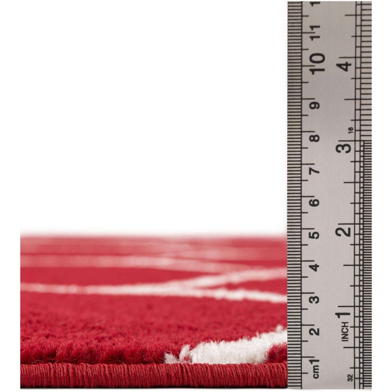 Tapete Enrejado Curvo en Rojo