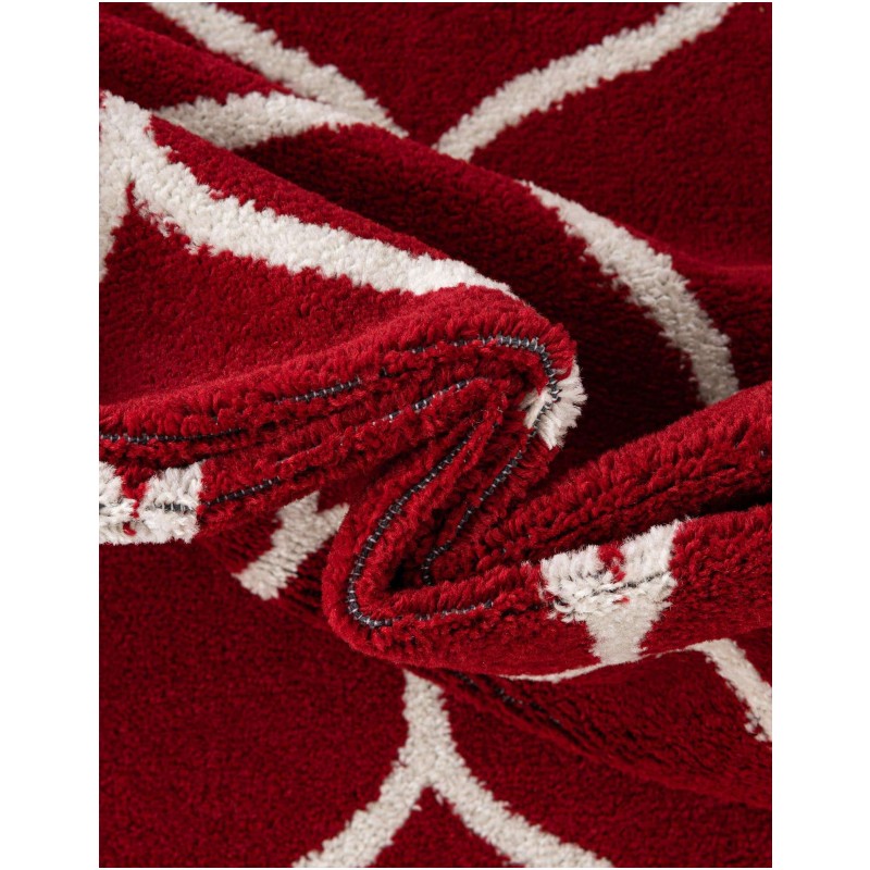 Tapete Enrejado Curvo en Rojo