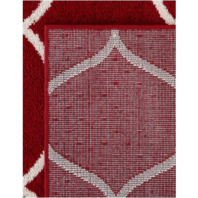 Tapete Enrejado Curvo en Rojo