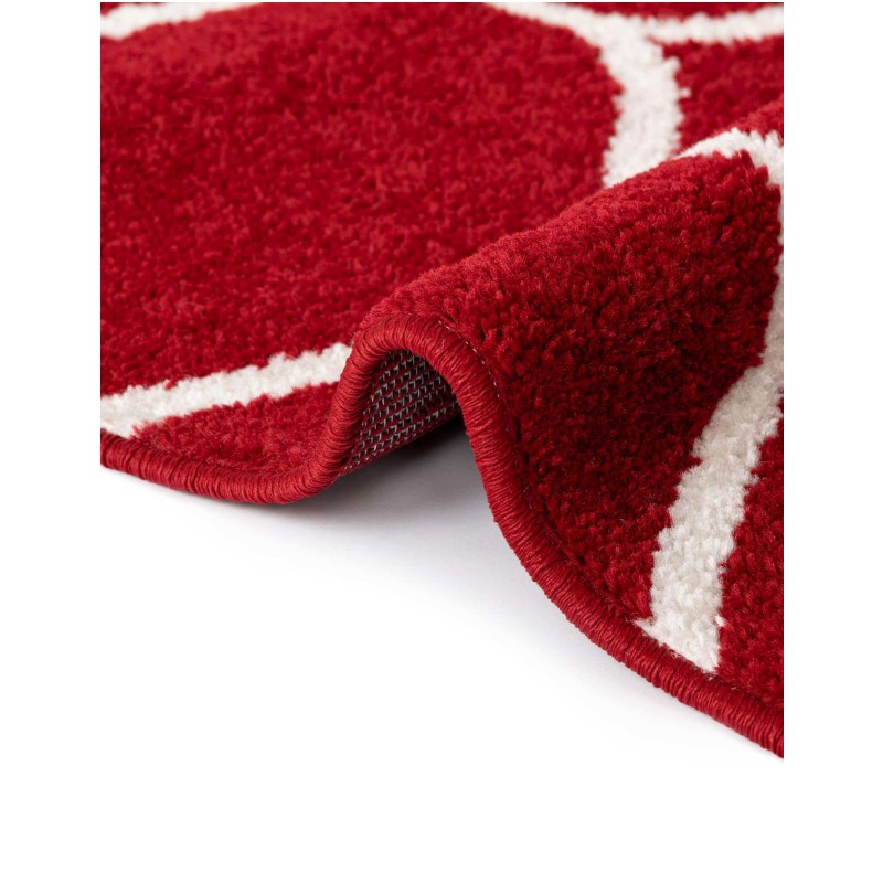 Tapete Enrejado Curvo en Rojo