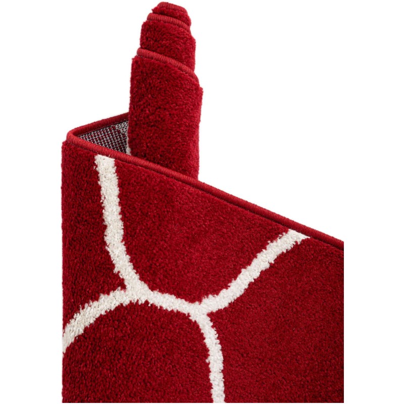 Tapete Enrejado Curvo en Rojo