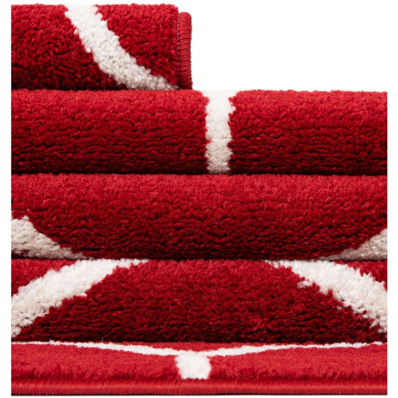 Tapete Enrejado Curvo en Rojo