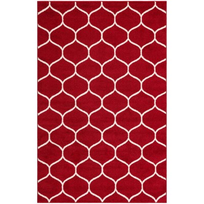 Tapete Enrejado Curvo en Rojo