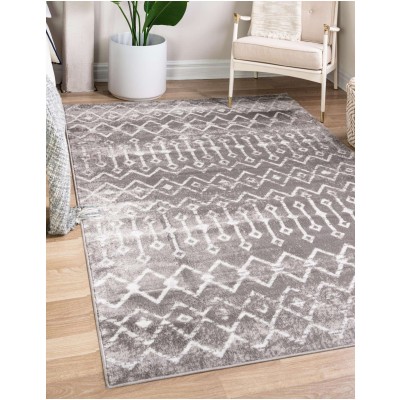 Tapete Bohemio Marroquí en Gris