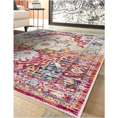 Tapete Magdalena Vintage en Rosa con Gris