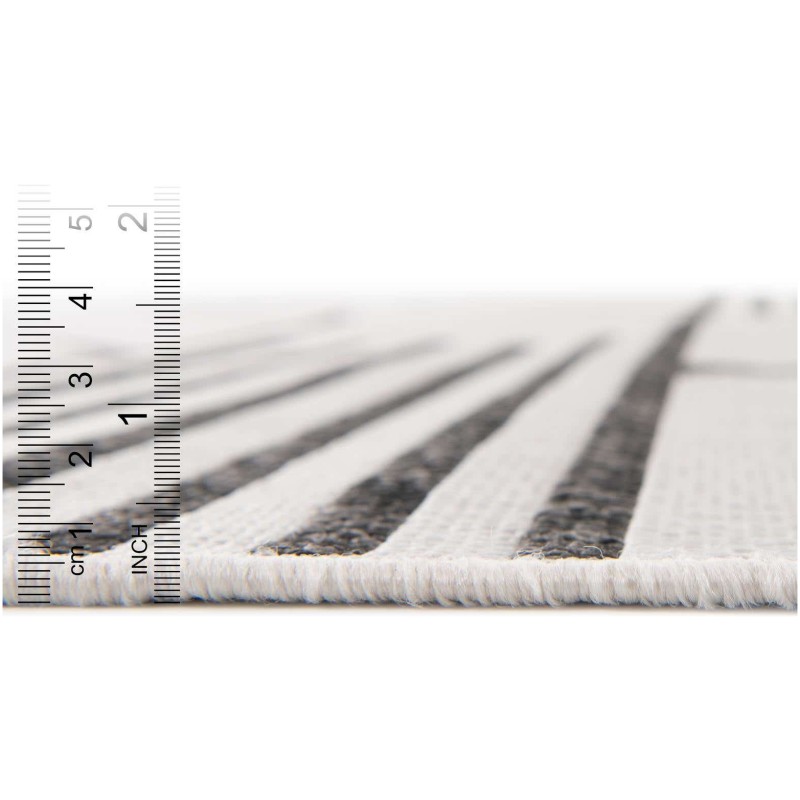 Tapete Moderno Exterior Blanco y Negro de Arcos