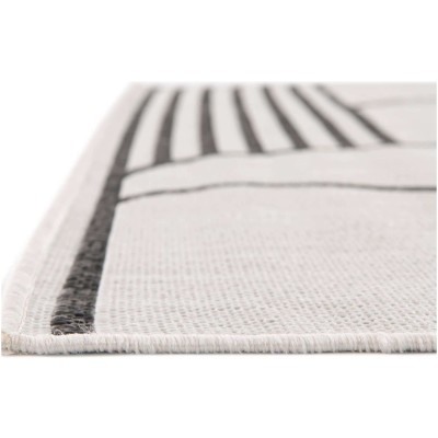 Tapete Moderno Exterior Blanco y Negro de Arcos