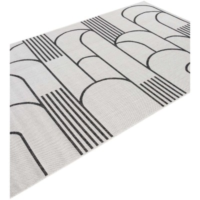 Tapete Moderno Exterior Blanco y Negro de Arcos