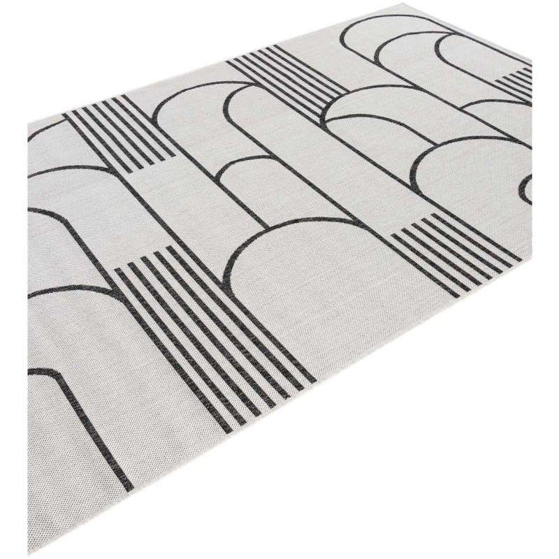 Tapete Moderno Exterior Blanco y Negro de Arcos