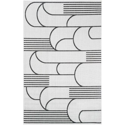 Tapete Moderno Exterior Blanco y Negro de Arcos