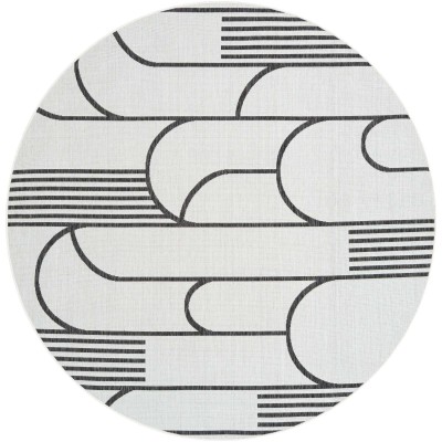 Tapete Moderno Exterior Blanco y Negro de Arcos