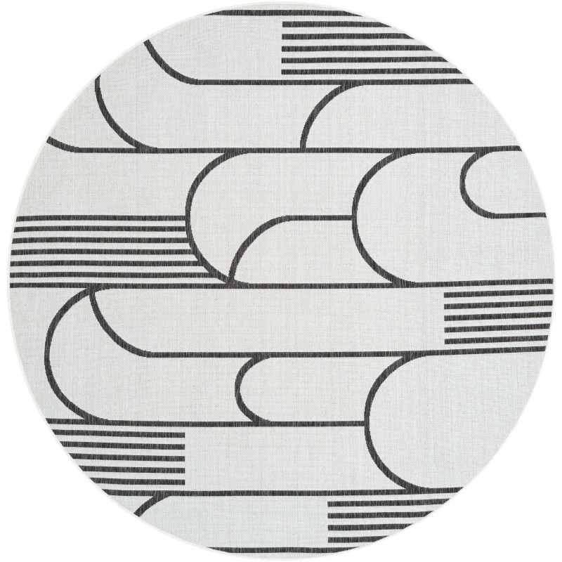 Tapete Moderno Exterior Blanco y Negro de Arcos