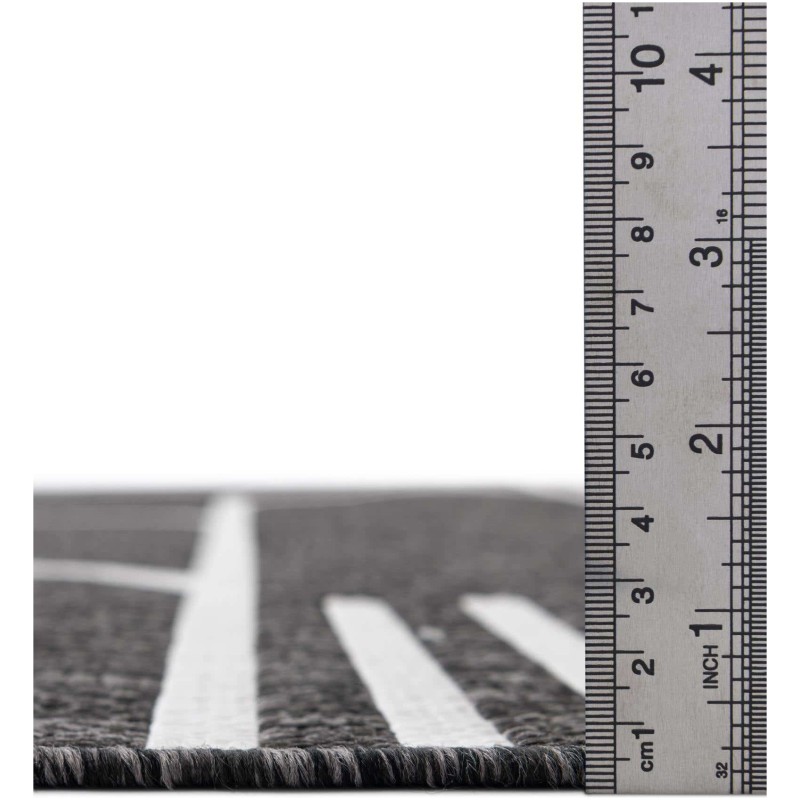 Tapete Moderno Exterior Negro y Blanco de Arcos