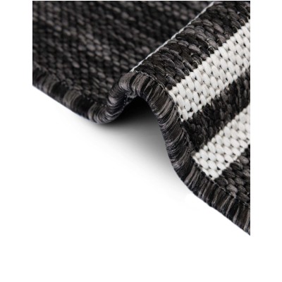 Tapete Moderno Exterior Negro y Blanco de Arcos