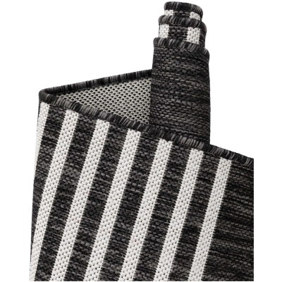 Tapete Moderno Exterior Negro y Blanco de Arcos