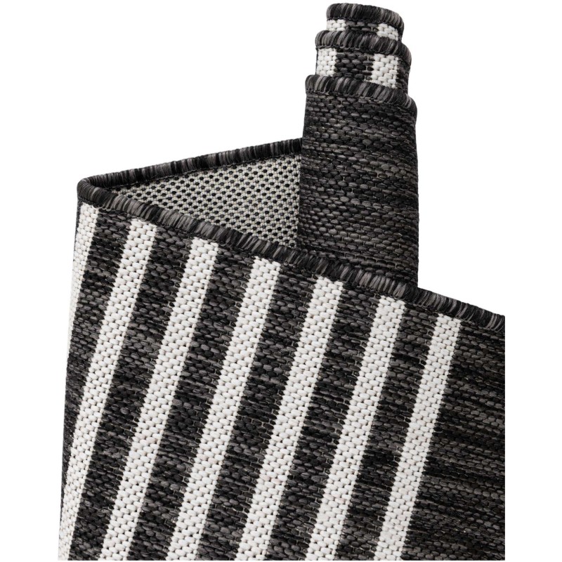 Tapete Moderno Exterior Negro y Blanco de Arcos