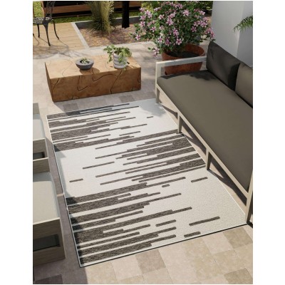 Tapete Moderno Exterior Blanco y Negro Efecto Desvanecido