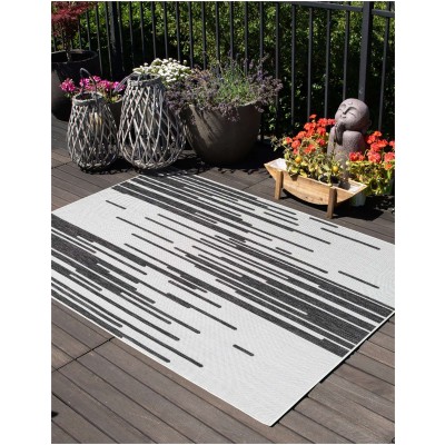 Tapete Moderno Exterior Blanco y Negro Efecto Desvanecido