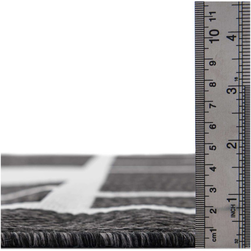 Tapete Moderno Exterior Negro y Blanco de Cuadrícula Incompleta