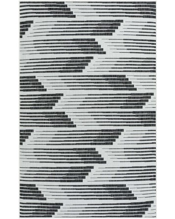 Tapete Moderno Exterior Negro y Blanco en Movimiento