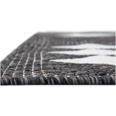 Tapete Moderno Exterior Blanco y Negro de Mosaicos