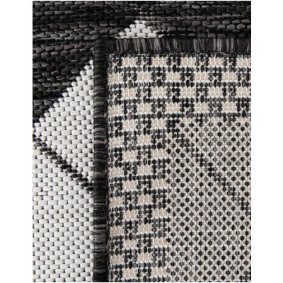 Tapete Moderno Exterior Blanco y Negro de Mosaicos