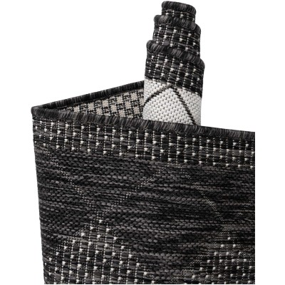 Tapete Moderno Exterior Blanco y Negro de Mosaicos