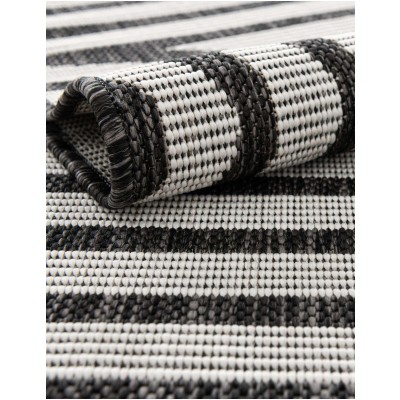 Tapete Moderno Exterior Blanco y Negro de Curvas Entrelazadas