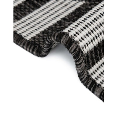 Tapete Moderno Exterior Blanco y Negro de Curvas Entrelazadas