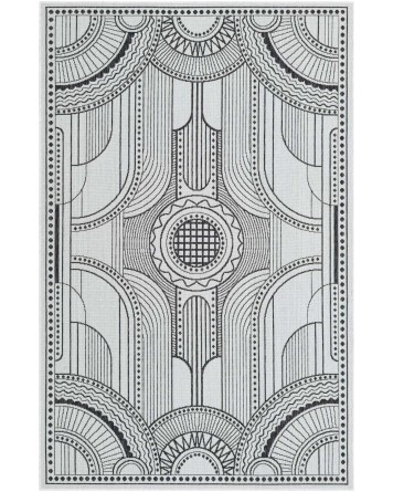 Tapete Moderno Exterior Blanco y Negro Art Deco