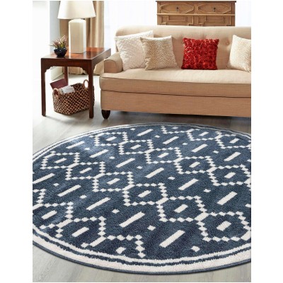 Tapete Acuerdo Rombos y Rayas en Azul