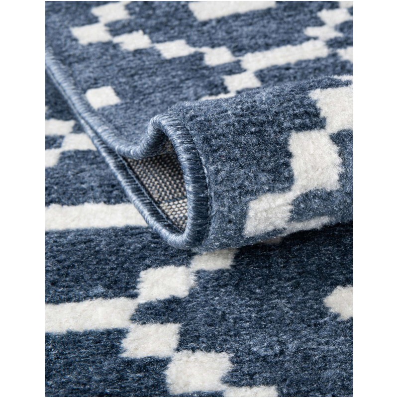 Tapete Acuerdo Rombos y Rayas en Azul