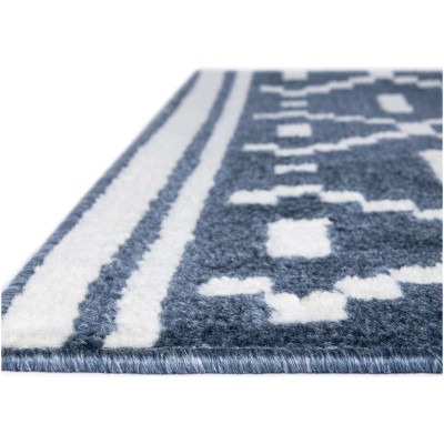 Tapete Acuerdo Rombos y Rayas en Azul