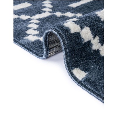 Tapete Acuerdo Rombos y Rayas en Azul