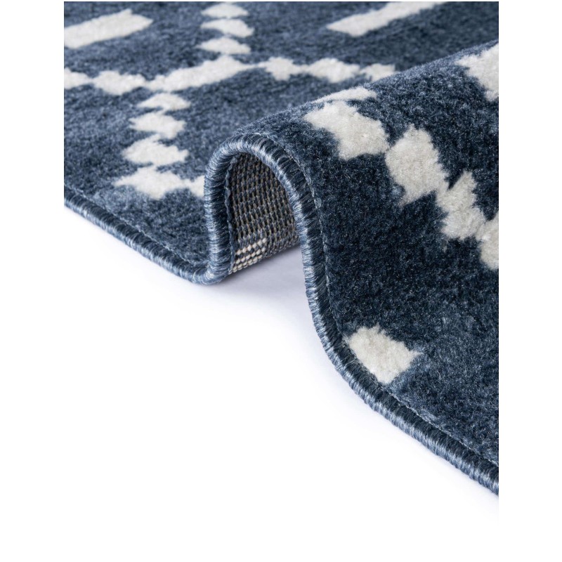 Tapete Acuerdo Rombos y Rayas en Azul