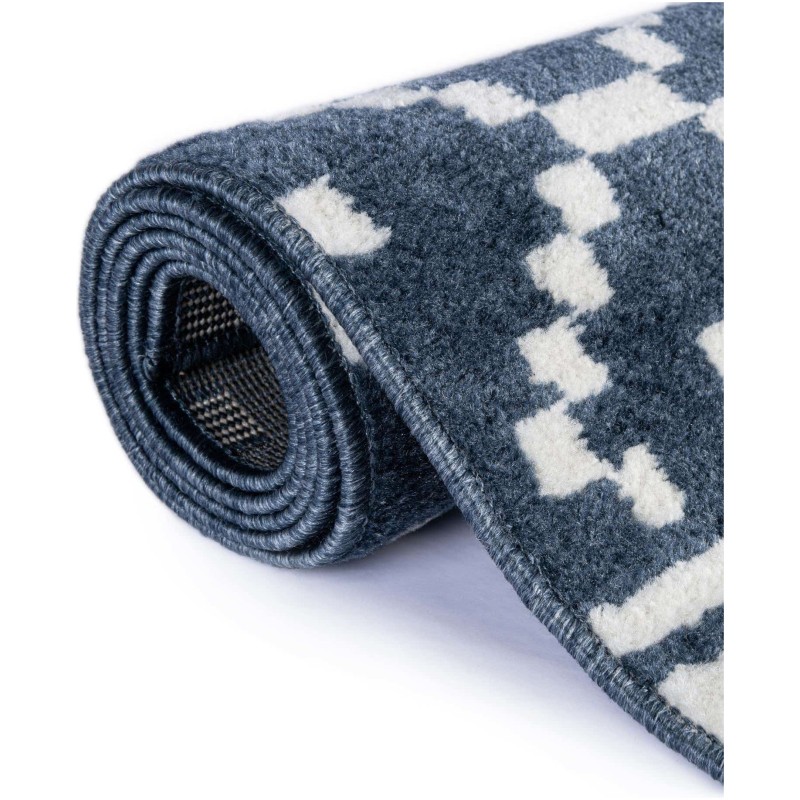 Tapete Acuerdo Rombos y Rayas en Azul