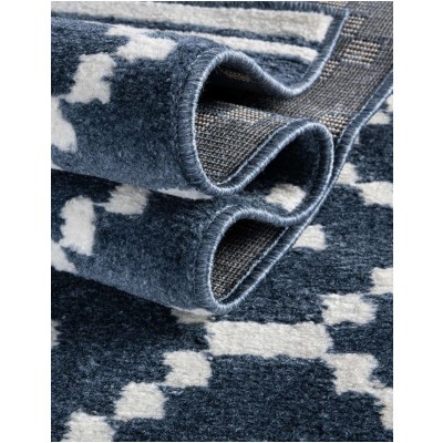 Tapete Acuerdo Rombos y Rayas en Azul