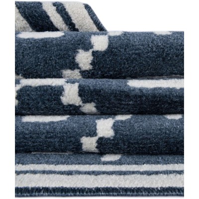 Tapete Acuerdo Rombos y Rayas en Azul