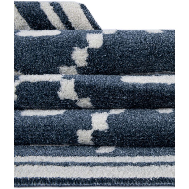 Tapete Acuerdo Rombos y Rayas en Azul