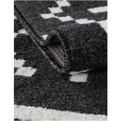 Tapete Acuerdo Rombos y Rayas en Negro