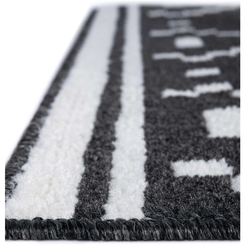 Tapete Acuerdo Rombos y Rayas en Negro