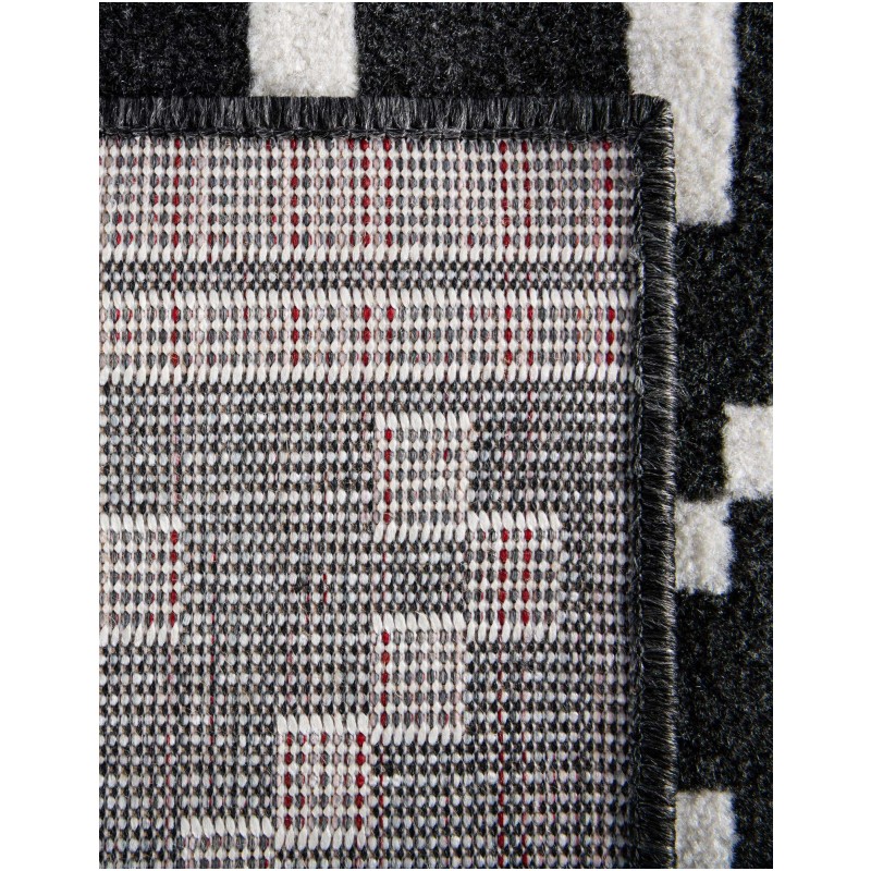 Tapete Acuerdo Rombos y Rayas en Negro