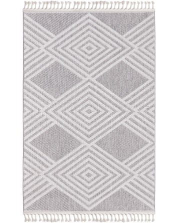 Tapete Atenas Rombos Intercalados en Gris con Blanco