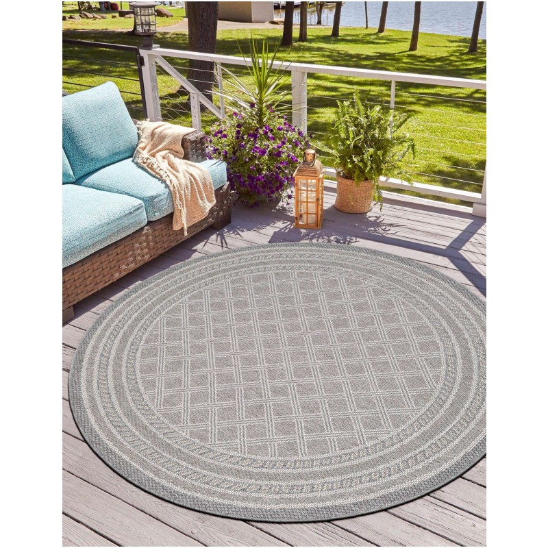 Tapete Exterior Enrejado en Gris