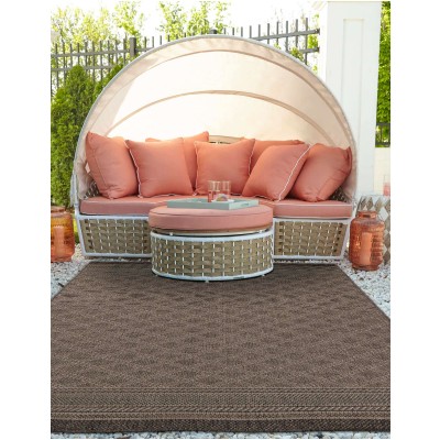 Tapete Exterior Enrejado en Chocolate