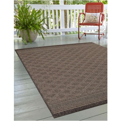 Tapete Exterior Enrejado en Chocolate