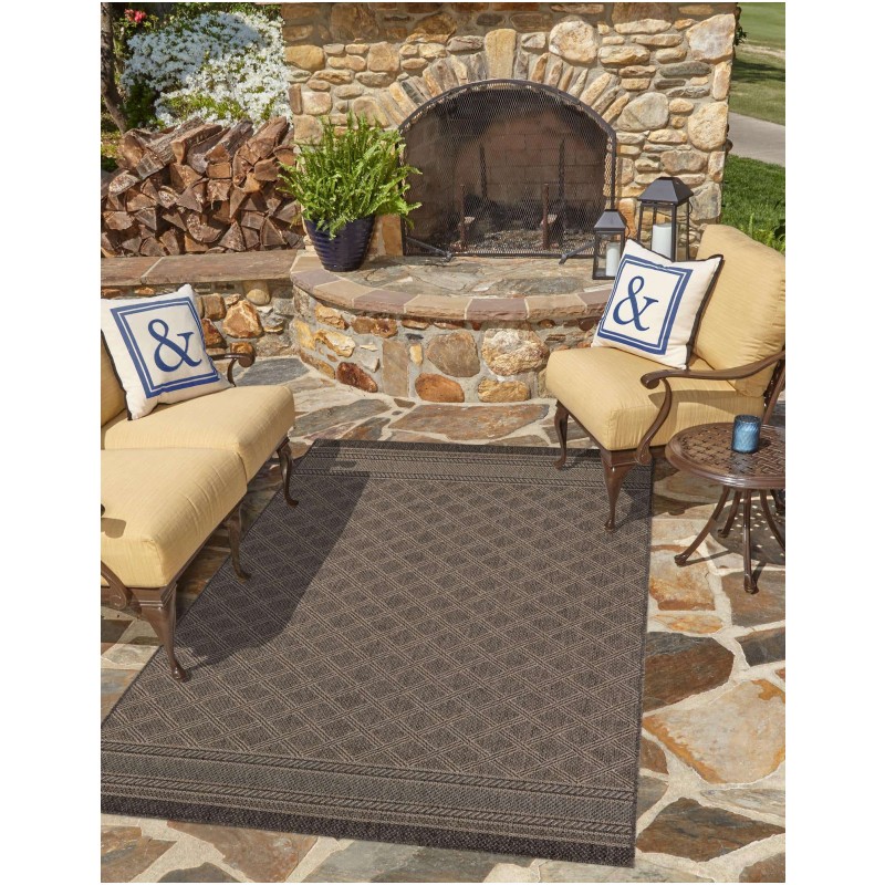 Tapete Exterior Enrejado en Chocolate